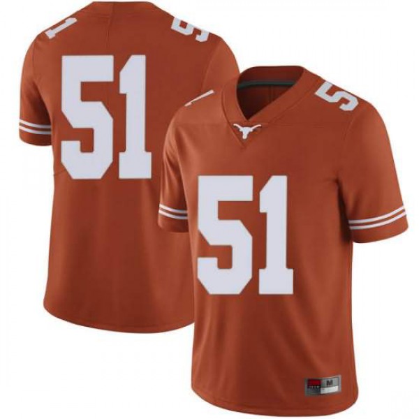 Mens University of Texas #51 Jakob Sell Limited Player Jersey Orange